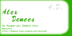 alex demecs business card
